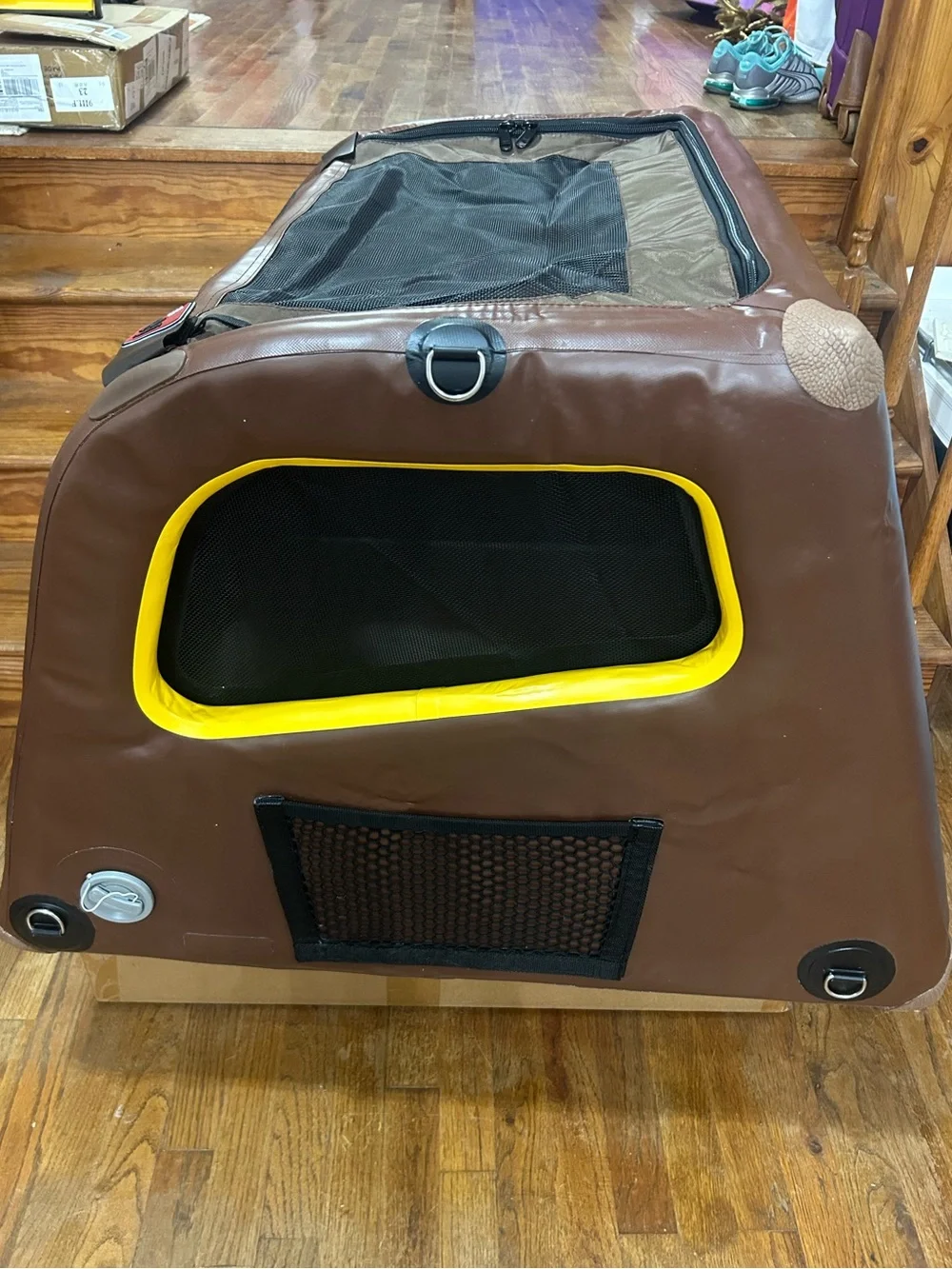 HIGHPI Foldable Brown & Black Pet Carrier - Soft-Sided Travel Crate